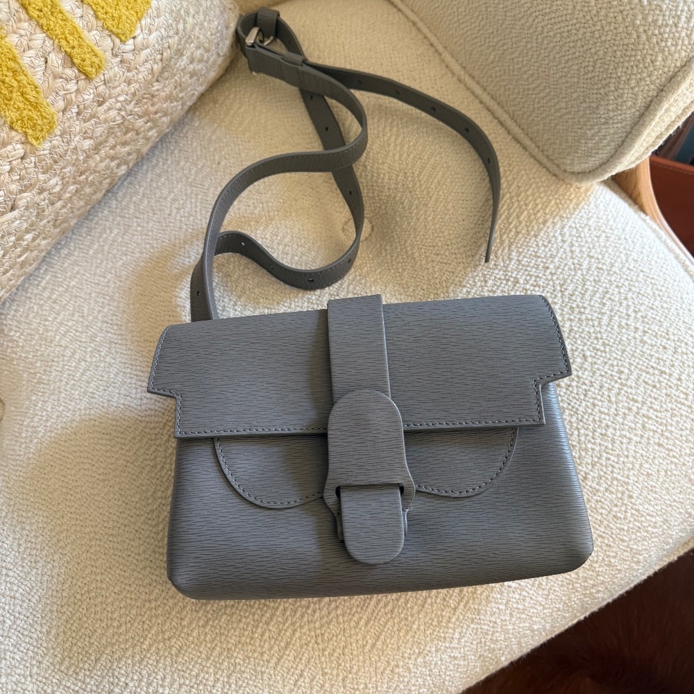 Senreve gray leather crossbody bag